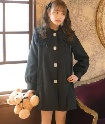 ROJITA 레이스업 칼라 A라인 코트