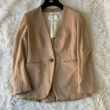 BEIGE 베이지 울 혼방 노카라 테일러드 자켓