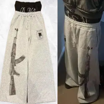 00s y2k 프린트 스웨트 팬츠 opium 그런지 archive