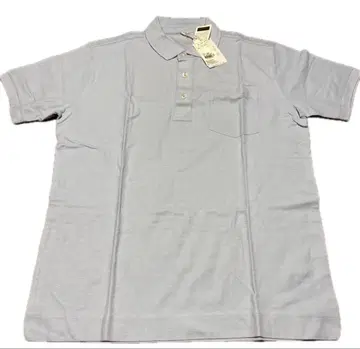 라이트 그레이 피케 셔츠 포켓 부착