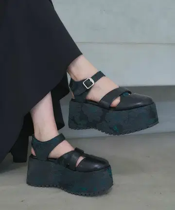 HARE 갈라 밑창 멜리 샌들 신발 그린