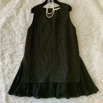 Riran dture 블랙 시어 플레어 미니 점프 스커트 라메 원단