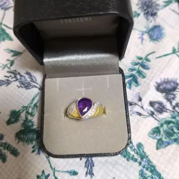 엘레강트한 보라색 자수정 반지 size 13