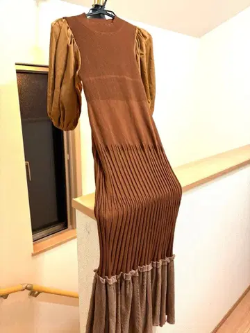 eimy istoire 에이미 이스트 월 니트 원피스 트렌드 브라운