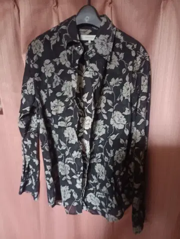 create barefoot 장미 플라워 프린트 긴팔 셔츠 M