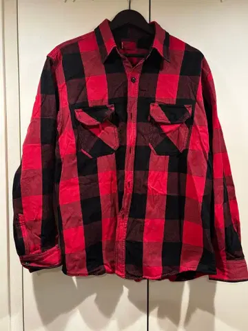 levis Red Tab 레드 블랙 체크 플란넬 셔츠 L
