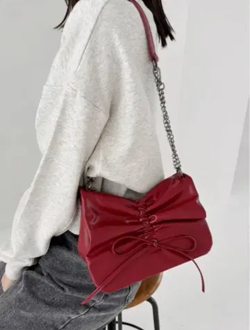 Heather 리본 숄더 BAG 레드