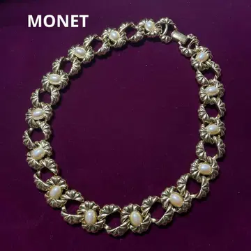 MONET 모네 목걸이 펄 모티브 빈티지 빅 사이즈