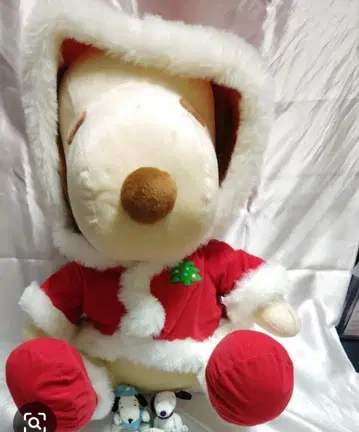 택 포함 새상품, 크리스마스 빅 스누피, 작은 스누피 3개 세트