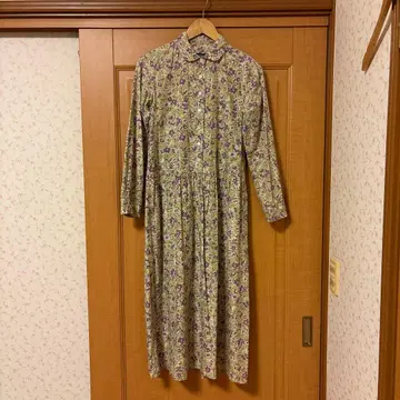 핑크하우스 꽃무늬 긴팔 셔츠 원피스