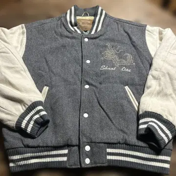 슛 원 슈트 바시티 자켓 점퍼 자켓 그레이/화이트 M 사이즈