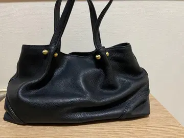 키타무라 블랙 가죽 핸드백