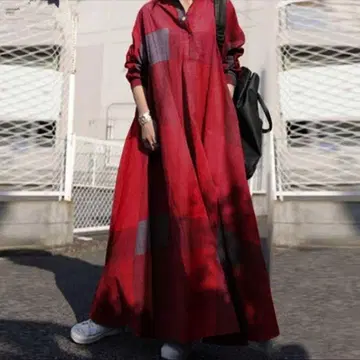 원피스 셔츠 원피스 넉넉한 핏 긴팔 체형 커버 편안함 얇은 소재 평상복