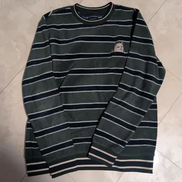 Ripndip 플리스 보더 맨투맨 그린