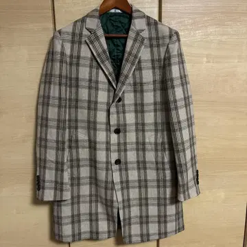 새상품급 정장 셀렉트 그레이 계열 체크 체스터 코트 L