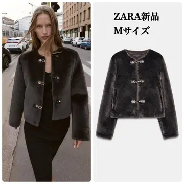 ZARA 더블 페이스 토글 버튼 자켓 M 택 포함 새상품 브라운