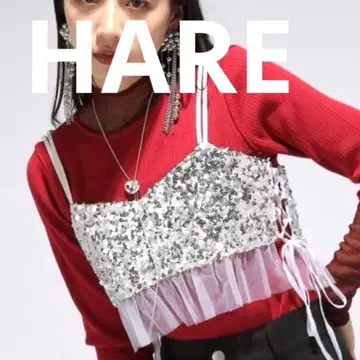 [ HARE ] 스팽글 레이스 뷔스티에 화이트