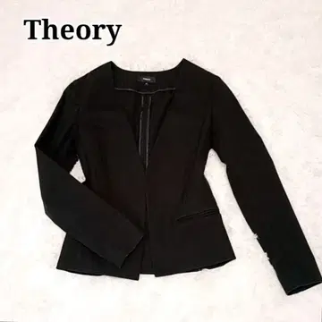 [ 레어 사이즈 ] Theory 자켓 노카라 버튼 없음 블랙 XS