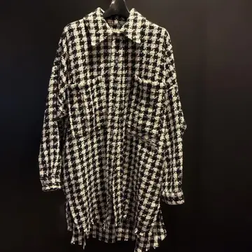 ZARA 오버 사이즈 체크 무늬 트위드 자켓