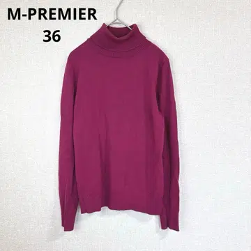 [엠프리미어] 터틀넥 스웨터 울 혼방  캐주얼 퍼플