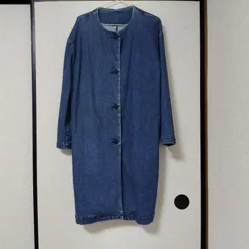 여성용 데님 롱 자켓