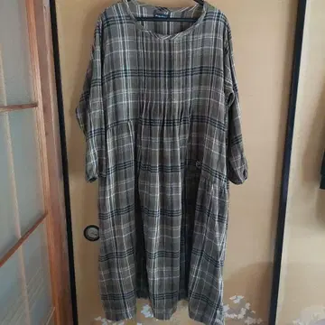 드럭스토어 's 체크 무늬 롱 원피스 (긴팔)