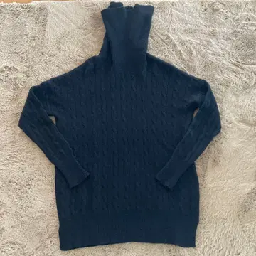 랄프 로렌 블랙 케이블 짜임 터틀넥 스웨터 M