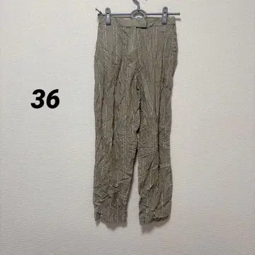 카키 주름 가공 캐주얼 팬츠 사이즈 [36]