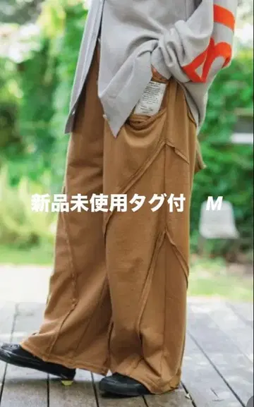 새상품 니코앤드 라쿠키리스웨트 팬츠 카멜 M 사이즈 misayo