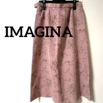 IMAGINA 꽃무늬 핑크 롱 스커트