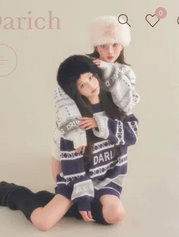 스노우 모티브 풀오버 darich 네이비