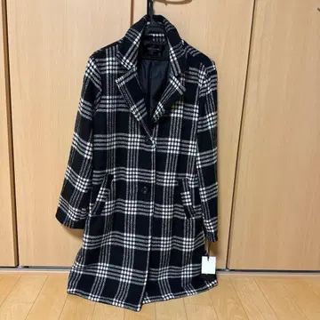 스파이럴 걸 모드 시마무라 체크 무늬 코트 L 사이즈