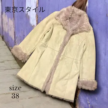 [ STYLE ] 도쿄 스타일 인조 모피 무스탕 코트 베이지 사이즈 38