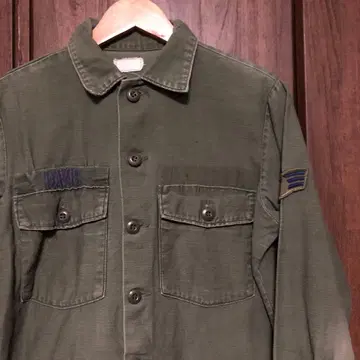 70s USARMY 유틸리티 셔츠 OG107 M 그린