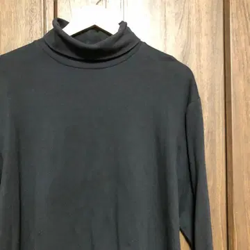 90s USA 제조 켄브릿지 클래식 터틀넥 티셔츠 L 블랙