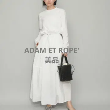 ADAM ET ROPE' 드로스트 도킹 원피스 화이트