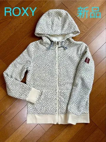 ROXY 복슬복슬한 소재 도트 무늬 후드 부착 지퍼 후드티 미사용 새상품