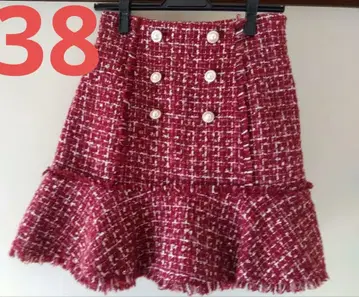 빨간색 스커트풍 큐롯 Size38