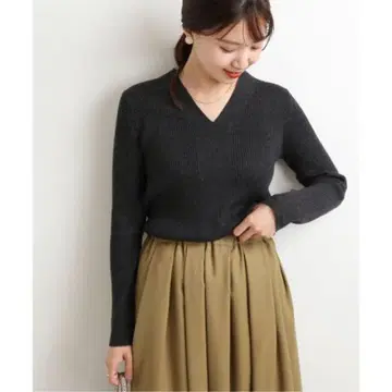 IENA 새상품급 3x3 리브 V넥 풀오버