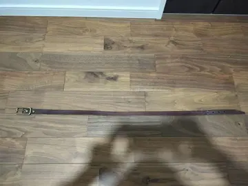 SLOW 브라운 가죽 벨트 놋쇠 버클