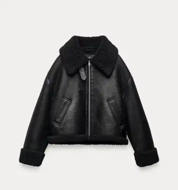 ZARA 보아 무스탕 자켓 블랙