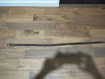 SLOW 다크 브라운 가죽 벨트 놋쇠 버클 포함