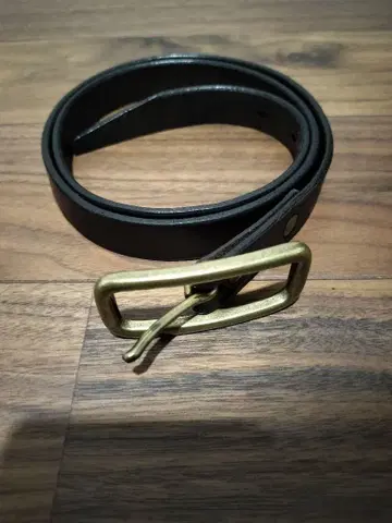 SLOW 다크 브라운 가죽 벨트 놋쇠 버클 포함