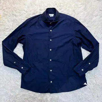 잔네토 긴팔 셔츠 호리즌탈 칼라 네이비