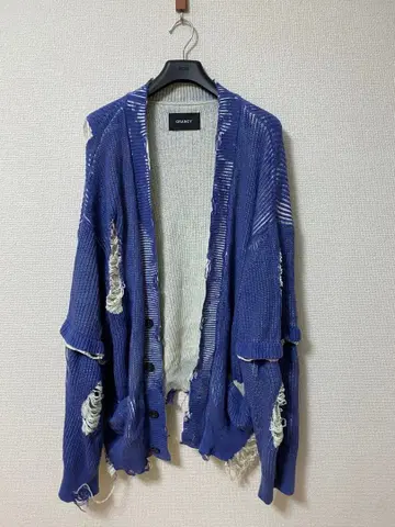 GRANCY 데미지 가공 니트 가디건