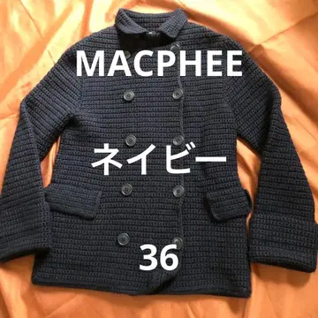 MACPHEE 울 손뜨개질 가디건 자켓 36