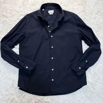 지아네트 긴팔 셔츠 호리즌탈 칼라 블랙