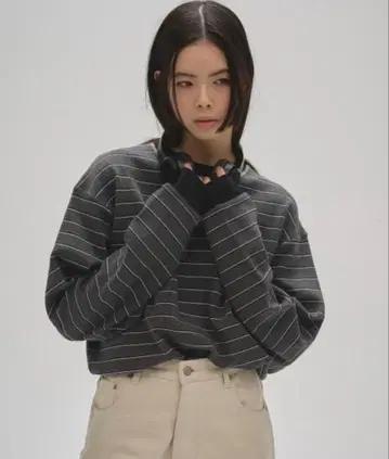 todayful Border Long T-shirts 그레이