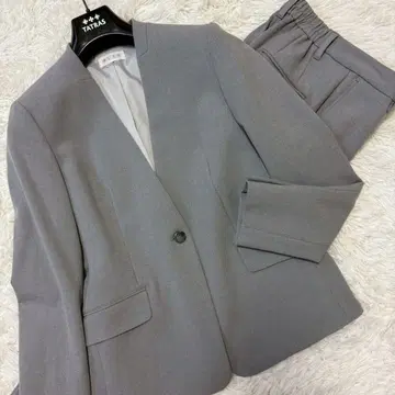 미사용급 플라스테 수트 셋업 노카라 워셔블