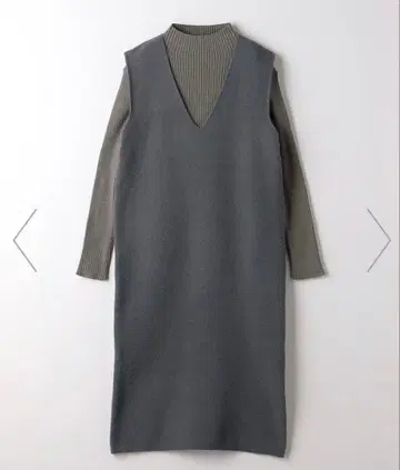 니트 오버롤 스커트 + 리브 하이넥 - 핸드 워셔블